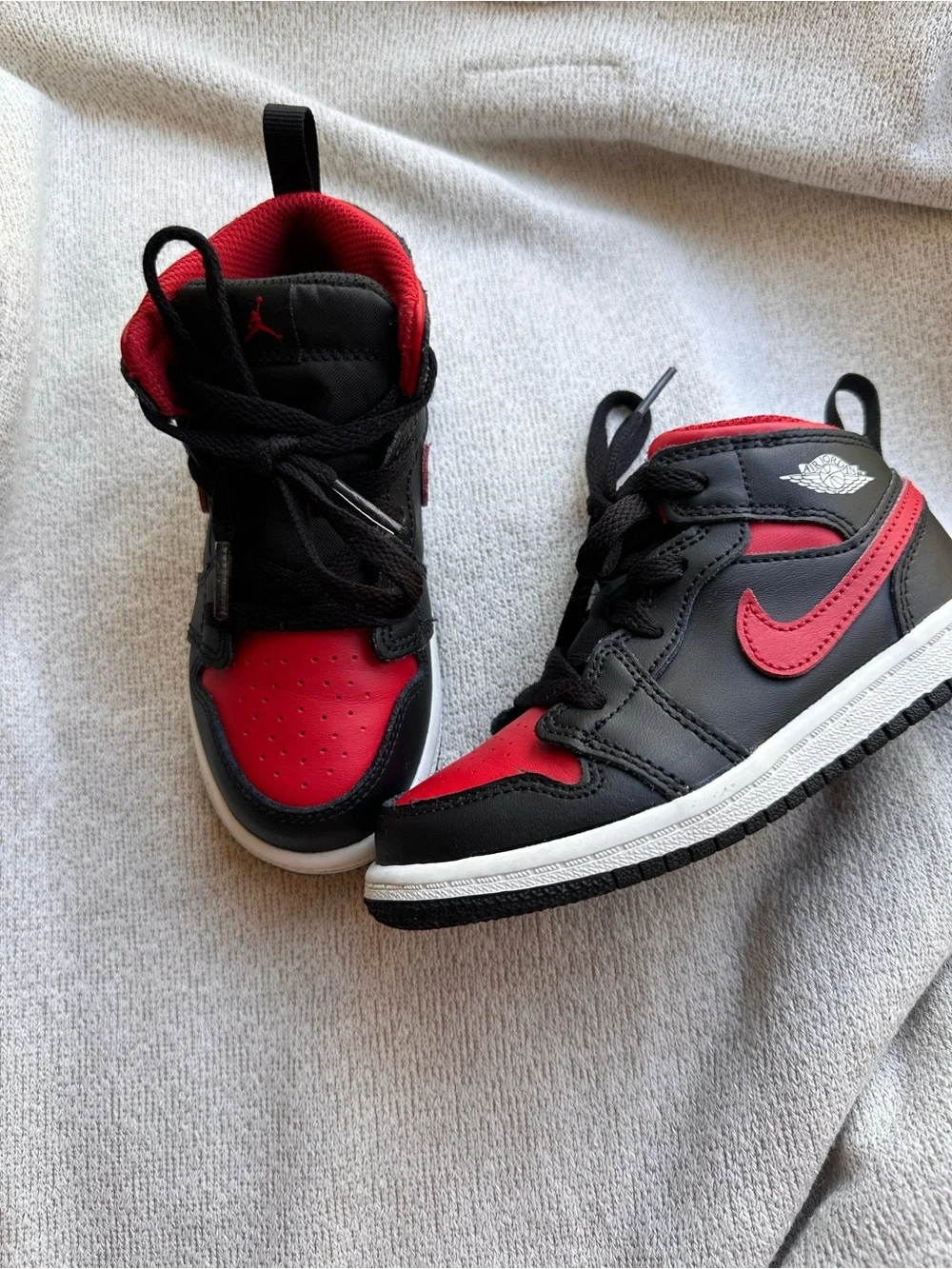 Nike Kids Red and Black High-Top Sneakers